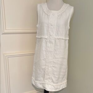 See By Chloe White Sleeveless woman' Dress with Braided Trim